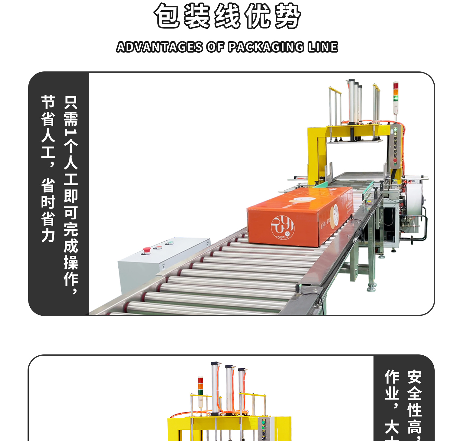 天地盖加压打包流水线细节图